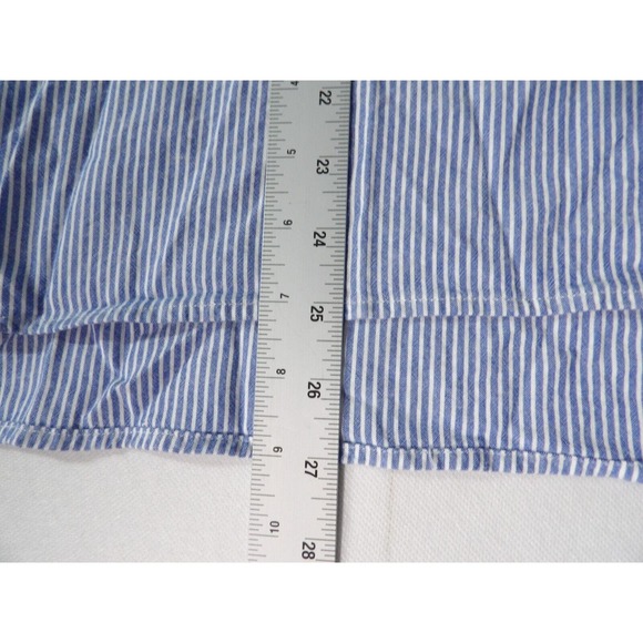 Daisy Fuentes 1X Top Shirt Tunic Hi Low Blue White Stripes Plus Cottage Core - Picture 6 of 12